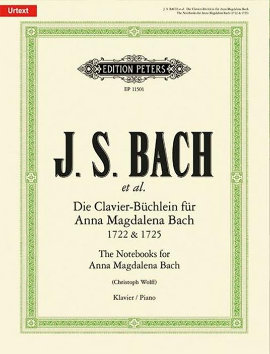 The Notebooks for Anna Magdalena (piccolo libro di). Bach. Pianoforte -  Johann Sebastian Bach - copertina