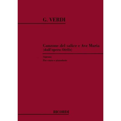  Otello: Canzone del Salice e Ave Maria - Giuseppe Verdi - Vocal and Piano -  Giuseppe Verdi - copertina