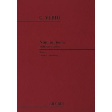  Otello: Niun Mi Tema - Giuseppe Verdi - Vocal and Piano - Tenore e Pianoforte -  Giuseppe Verdi - copertina