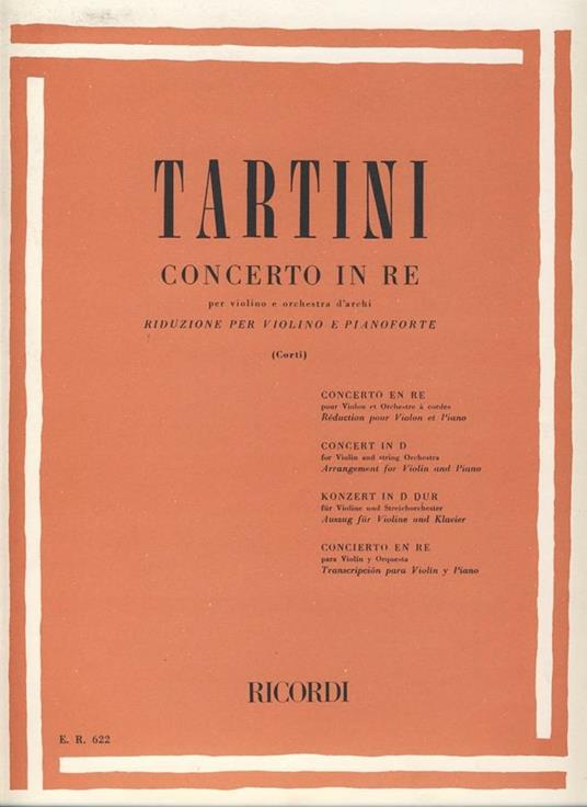  Concerto in Re Op. I N. 4. Trascriz. Violino e Pianoforte -  Giuseppe Tartini - copertina