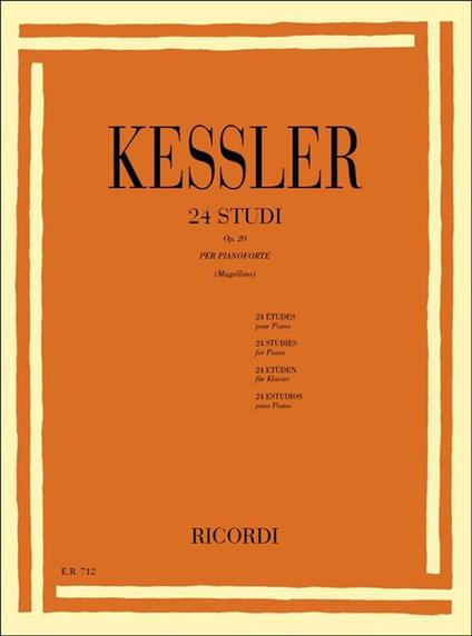  24 Studi Op. 20. Pianoforte -  Joseph Cristopher Kessler - copertina