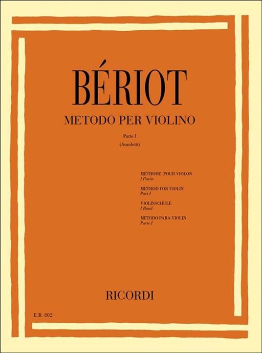  Metodo per Violino. Parte 1 -  Charles Auguste de Bériot - copertina