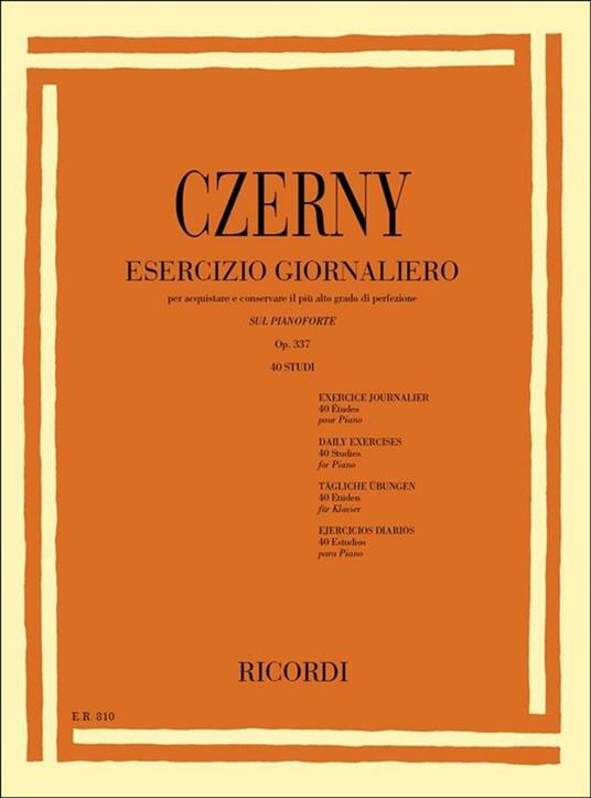  Esercizio Giornaliero per Acquistare e Conservare. Pianoforte -  Carl Czerny - copertina