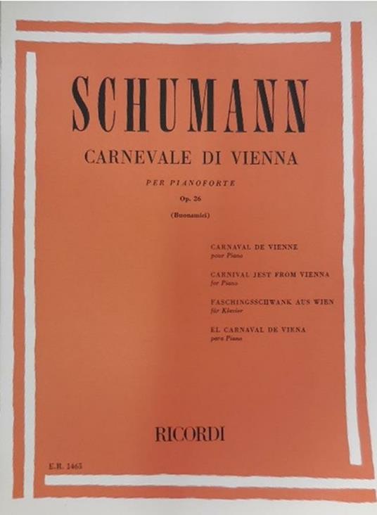 Il Carnevale di Vienna Op. 26. per Pianoforte -  Robert Schumann - copertina