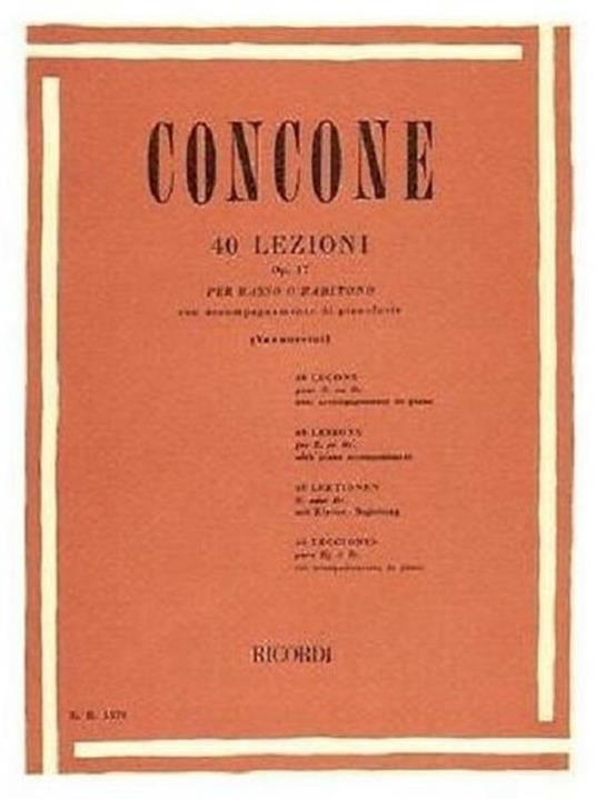  40 Lezioni Op. 17. Voce e Pianoforte -  Giuseppe Concone - copertina