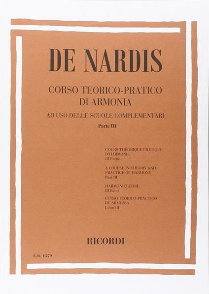  Corso Teorico. Pratico di Armonia. parte 3. Camillo De Nardis -  Camillo De Nardis - copertina