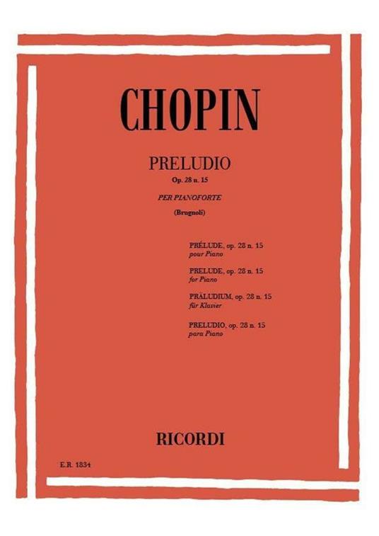  24 Preludi Op. 28: N. 15 in Re Bem. per Pianoforte -  Fryderyk Franciszek Chopin - copertina