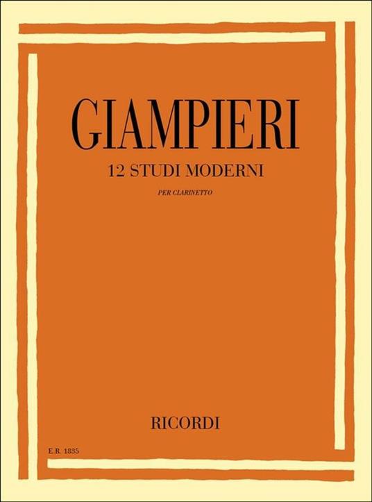  12 Studi moderni. per Clarinetto -  Alamiro Giampieri - copertina