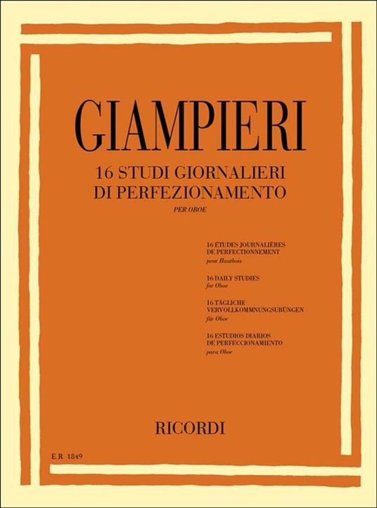  16 Studi Giornalieri di Perfezionamento. per Oboe -  Alamiro Giampieri - copertina