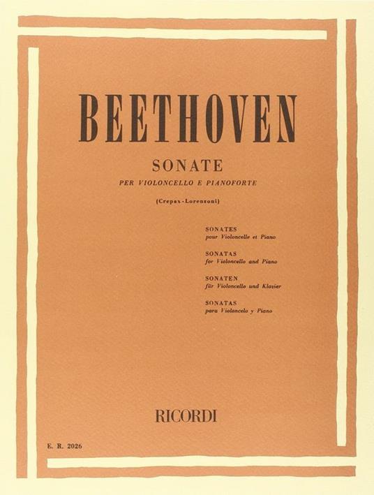  5 Sonate per Violoncello e Pianoforte. Beethoven. violoncello e pianoforte -  Ludwig van Beethoven - copertina