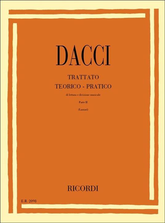  Trattato Teorico-Pratico di Lettura e Divisione parte 2 -  Giusto Dacci - copertina