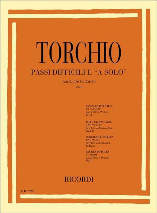  Passi Difficili e a Solo. vol. 2. Flauto -  B. Torchio - copertina