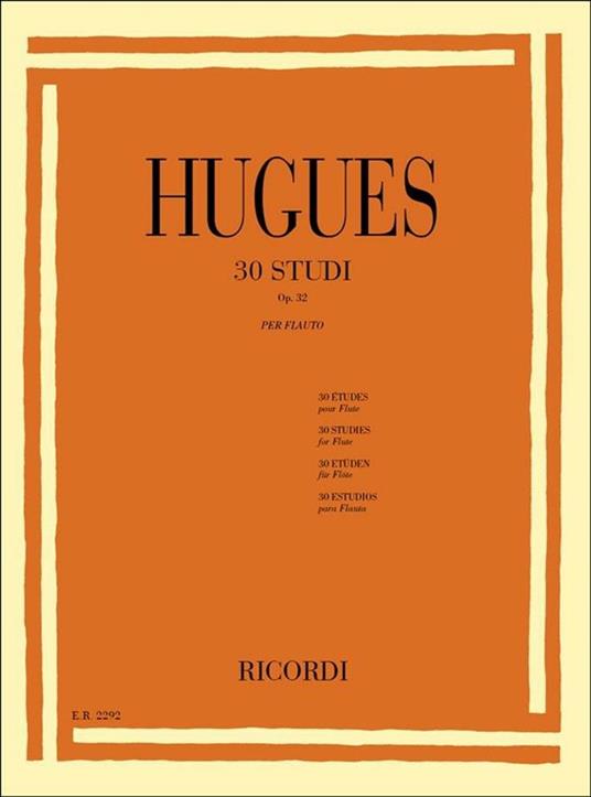  30 Studi per Flauto Op.32 -  Luigi Hugues - copertina