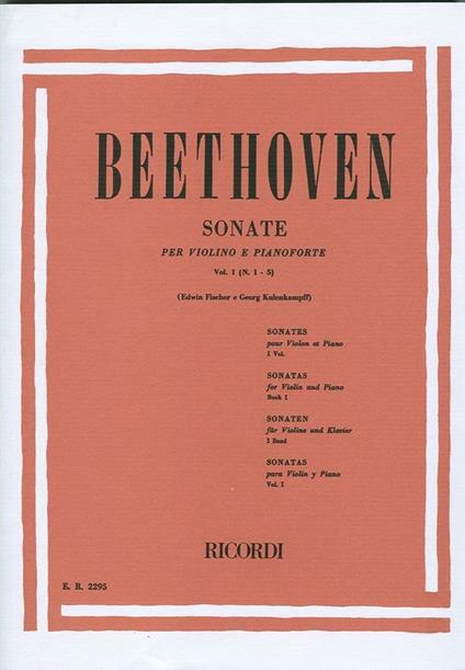  10 Sonate per Violino e Pianoforte vol. I: N.1-5 -  Ludwig van Beethoven - copertina
