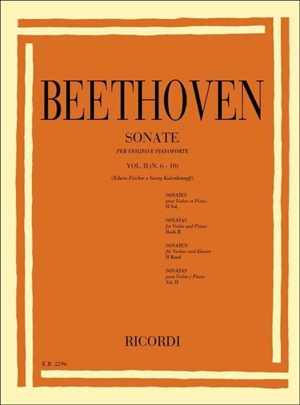  10 Sonate per Violino e Pianoforte vol. II: N.6-10 -  Ludwig van Beethoven - copertina