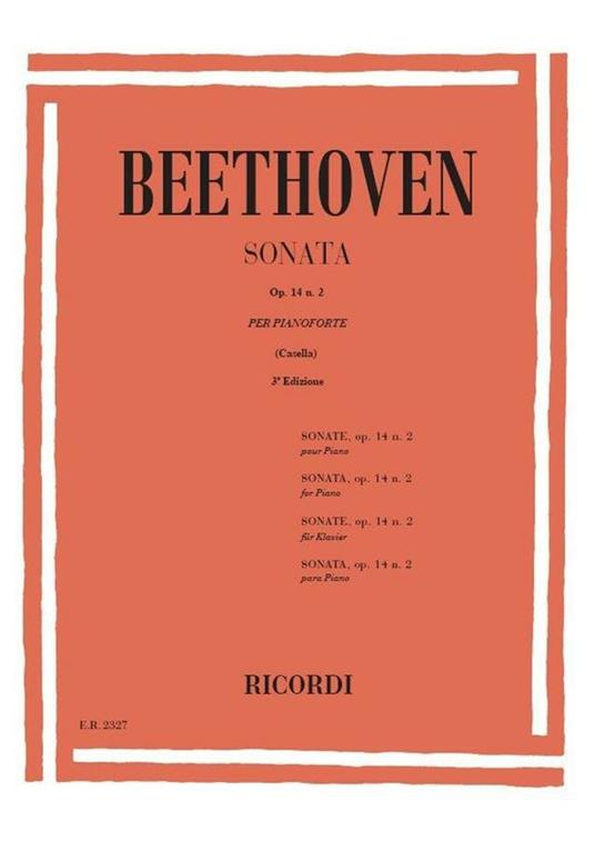  32 Sonate: N. 10 in Sol Op. 14 N. 2. Pianoforte -  Ludwig van Beethoven - copertina