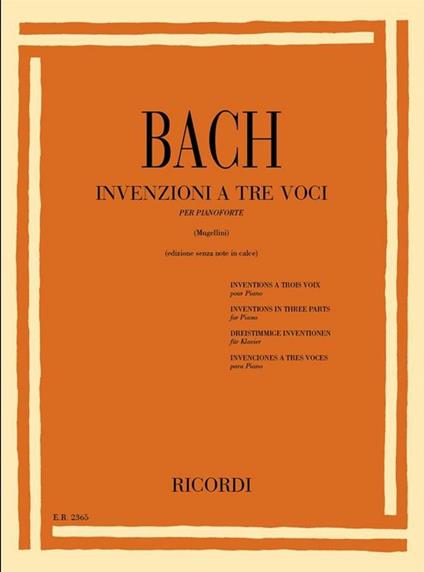  Invenzioni a 3 Voci. Senza Note in Calce. Pianoforte -  Johann Sebastian Bach - copertina
