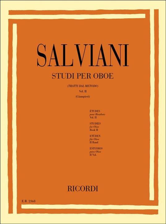  Studi per Oboe (Tratti Dal Metodo) vol. 2. Alamiro Giampieri -  C. Salviani - copertina