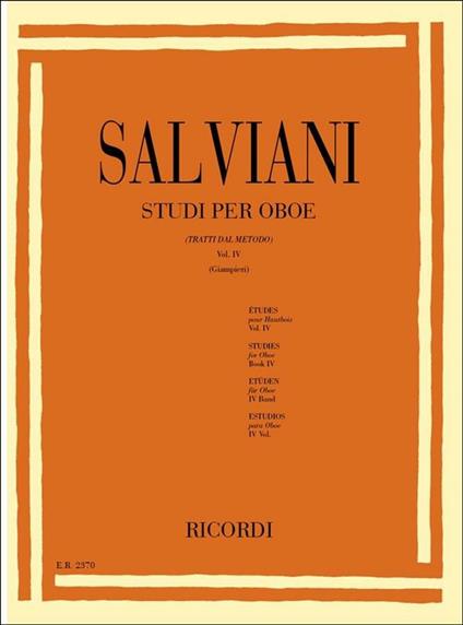  Studi per oboe (tratti dal Metodo) vol. 4 -  C. Salviani - copertina