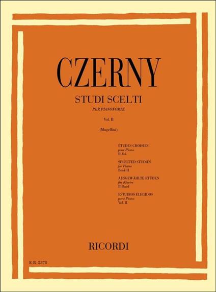  Studi Scelti. Volume 2. per Pianoforte. Bruno Mugellini -  Carl Czerny - copertina