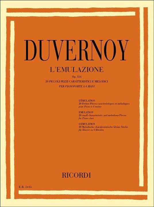 L' Emulazione Op. 314. Pianoforte a 4 Mani -  Jean-Baptiste Duvernoy - copertina