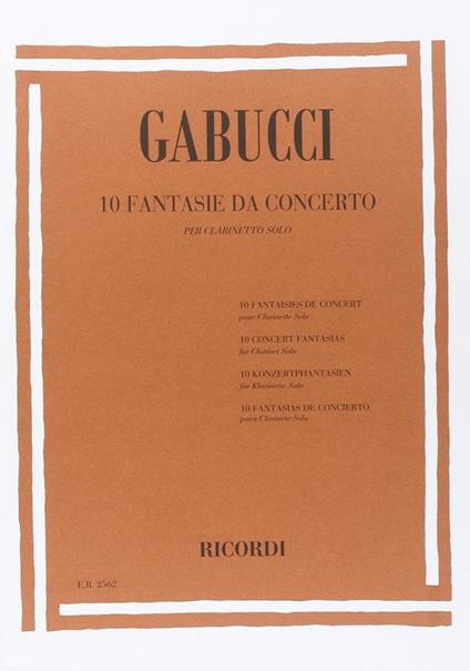  10 Fantasie. Clarinetto -  Agostino Gabucci - copertina