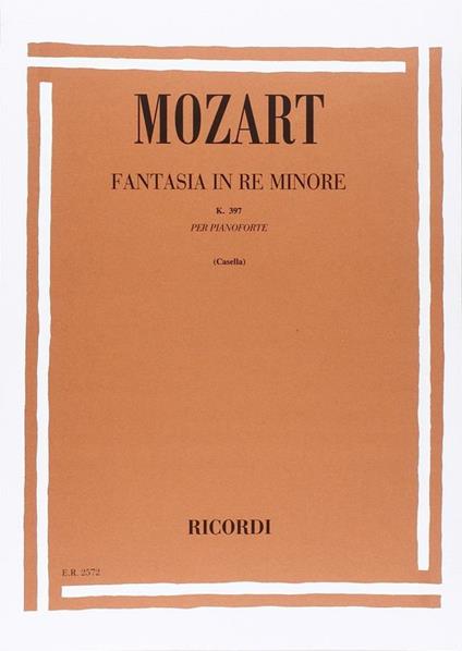  Fantasia Kv 397 in Re Min. Pianoforte. Casella -  Wolfgang Amadeus Mozart - copertina