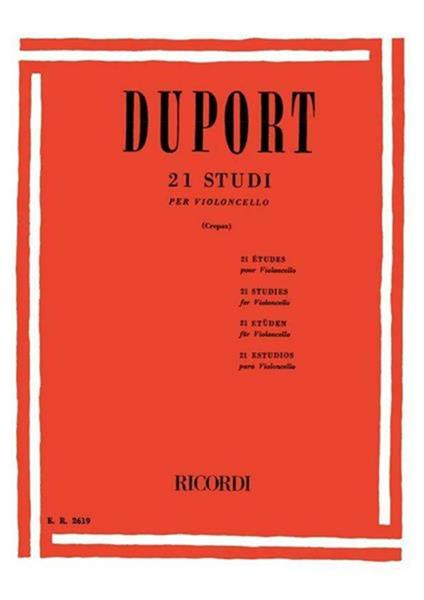  21 Studi. Violoncello -  Jean-Louis Duport - copertina