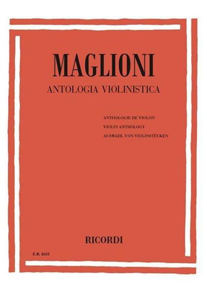  Antologia Violinistica. Violino e pianoforte -  G. Maglioni - copertina