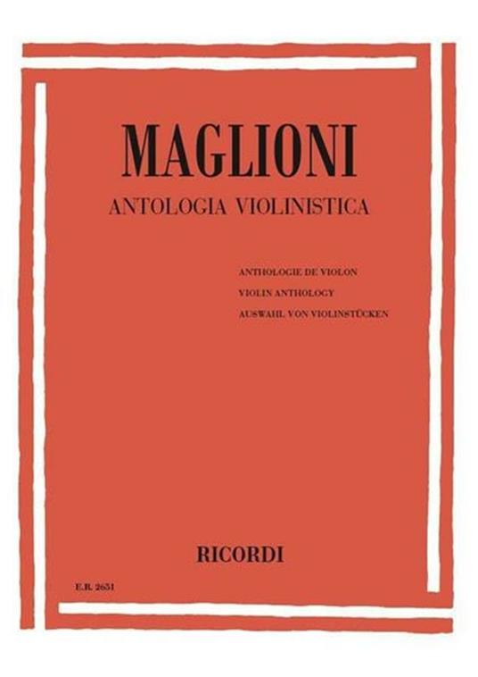  Antologia Violinistica. Violino e pianoforte -  G. Maglioni - copertina
