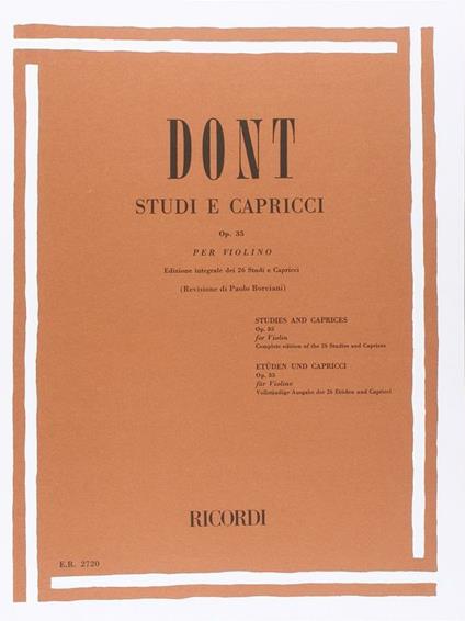  Studi e Capricci Op. 35. Violino. Paolo Borciani -  Jakob Dont - copertina