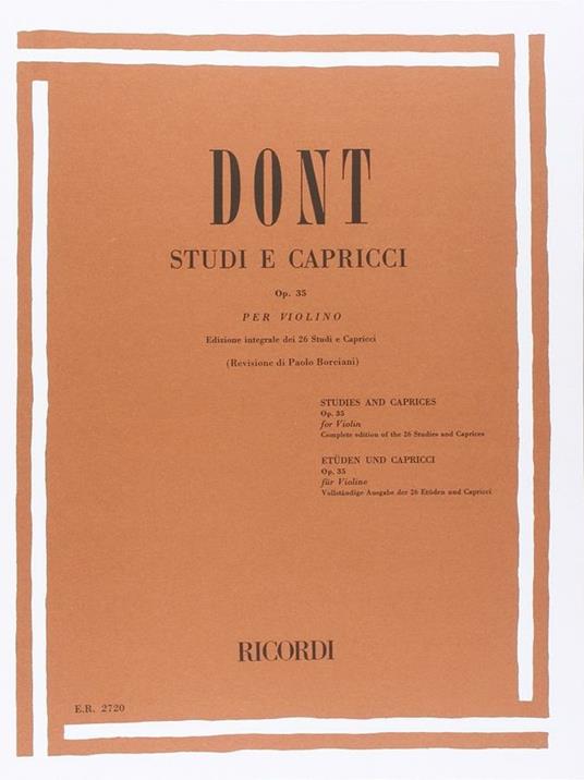  Studi e Capricci Op. 35. Violino. Paolo Borciani -  Jakob Dont - copertina