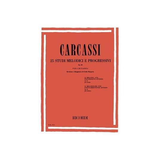  Carcassi - 25 Studi Melodici e Progressivi Op.60 - Ricordi - Chitarra Classica - copertina