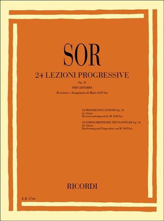  24 Lezioni Progressive Op. 31. Chitarra -  Fernando Sor - copertina