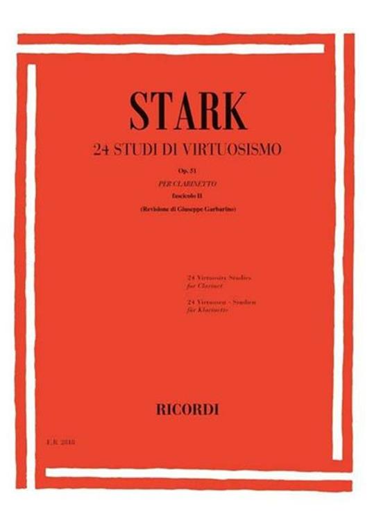  24 Studi di Virtuosismo Op. 51 Fascicolo II. per Clarinetto -  Robert Stark - copertina