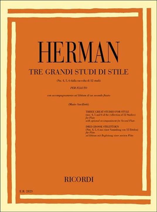  3 Grandi Studi di Stile. Un Secondo Flauto. Nn. 4. 6 -  Jerry Herman - copertina