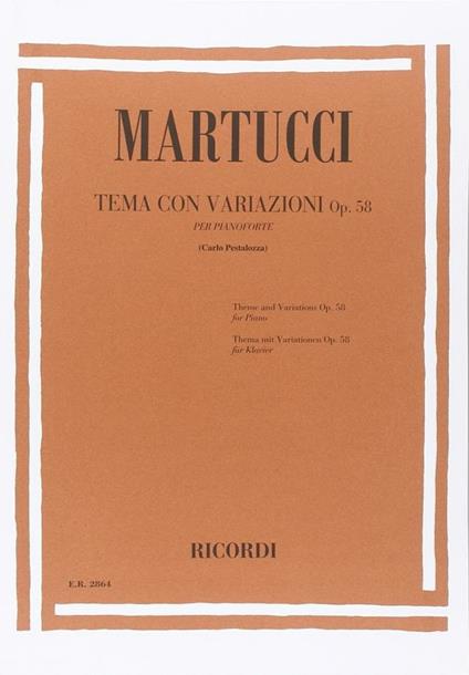  Tema con Variazioni Op.58. per Pianoforte -  Giuseppe Martucci - copertina