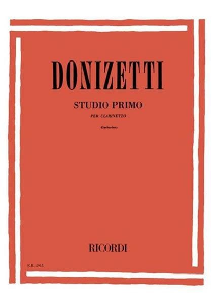  Studio Primo. per clarinetto -  Gaetano Donizetti - copertina