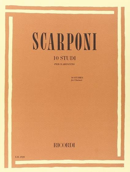  10 Studi. per Clarinetto -  C. Scarponi - copertina