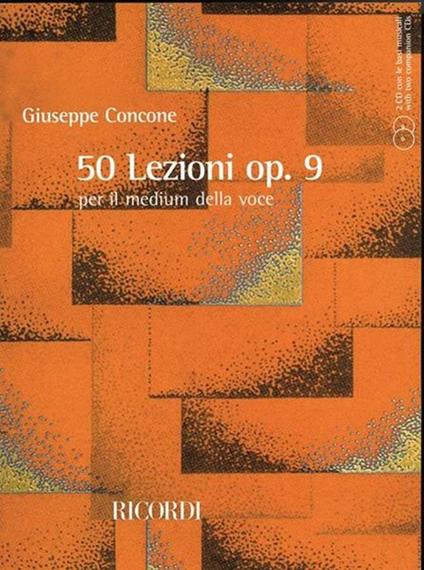  50 Lezioni Op. 9 + 2 CD. per Voce e Pianoforte -  Giuseppe Concone - copertina