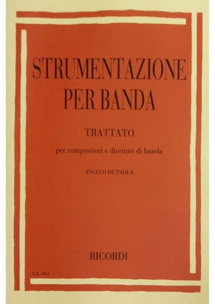  Strumentazione per banda. Trattato per compositori e direttori di Banda - copertina