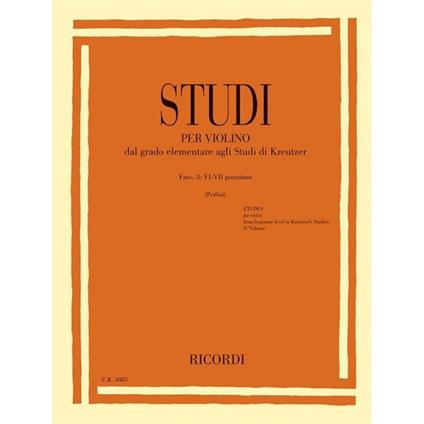  Studi per violino - Fasc. III: VI-VII posizione - Silvano Perlini -  Silvano Perlini - copertina