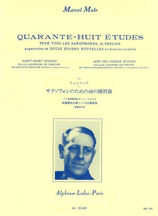  48 Études (Ferling). 48 studi per sassofono. sax. Marcel Mule -  Marcel Mule  - copertina