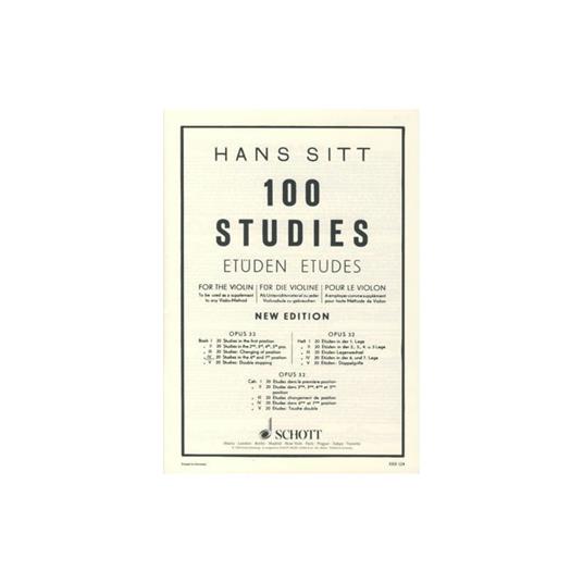  H. Sitt - 100 Etudes - Op. 32 - Vol4 - copertina