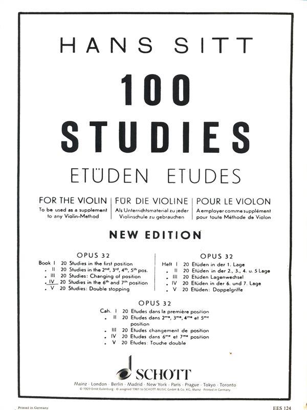  H. Sitt - 100 Etudes - Op. 32 - Vol4