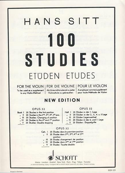  H. Sitt. 100 Etudes. Op. 32. Vol5 - copertina