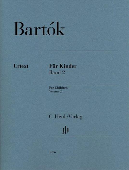  Béla Bartók. For Children Volume 2. pianoforte - copertina