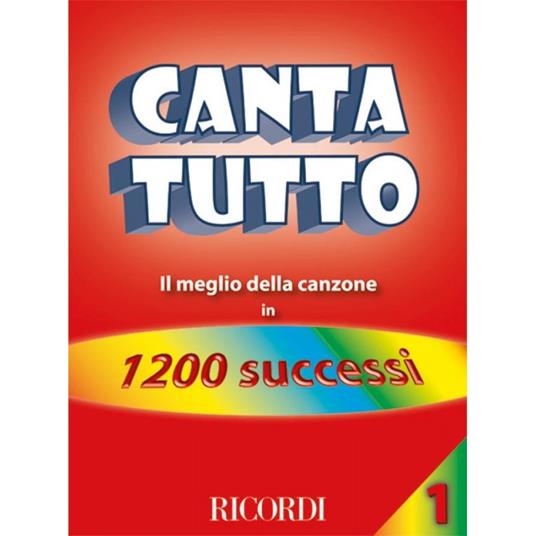  Cantatutto vol. 1 - il meglio della canzone - testo e accordi - copertina