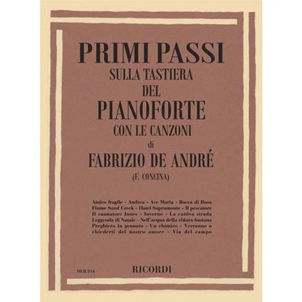  Primi Passi sulla tastiera del pianoforte: Fabrizio De Andrè - F. Concina -  Fabrizio De André - copertina