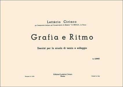  L. Ciriaco. Grafia e Ritmo. 2° Corso - copertina